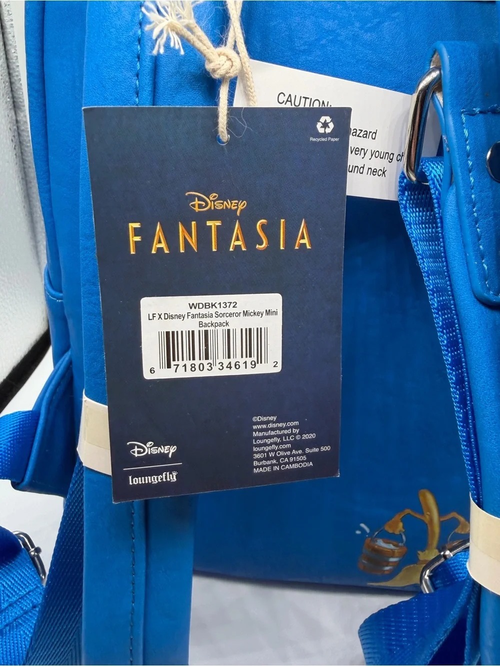 Loungefly Sorcerer Mickey Blue and Gold Mini Backpack